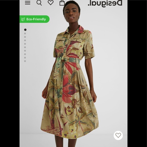 SOLD! - Desigual Camo-Flower Safari Dress - Picture 2 of 13